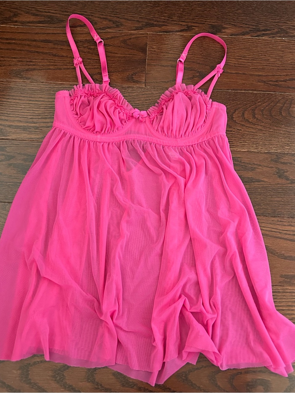 La SENZA Hot Pink Sheer Babydoll Chemise
